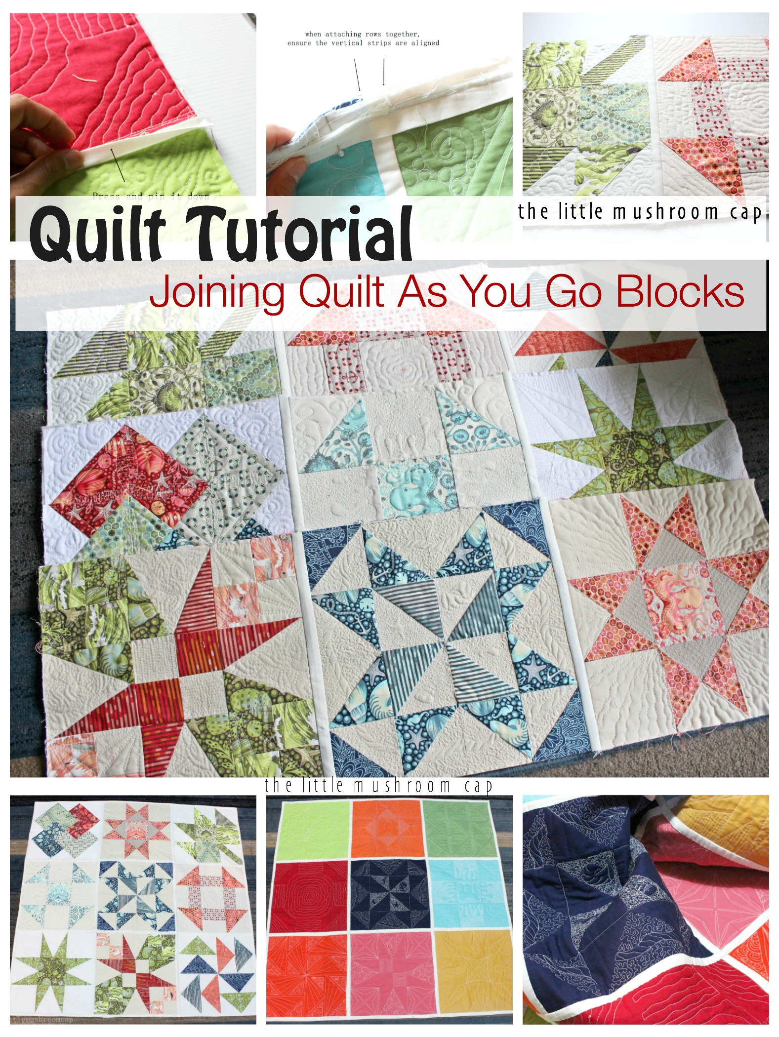 About A Quilt Sampler Final Post : How To Join Quilt As You Go Blocks ...